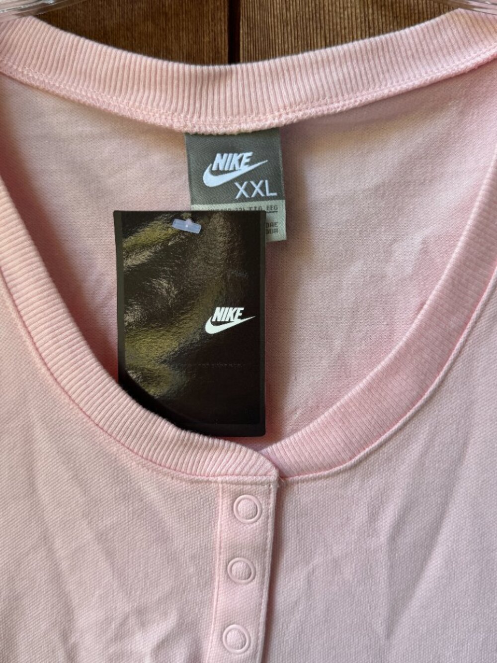 NWT Nike Pink Scoop Neck Short Sleeve Cotton Knit Tee in Women's XXL - Picture 3 of 9